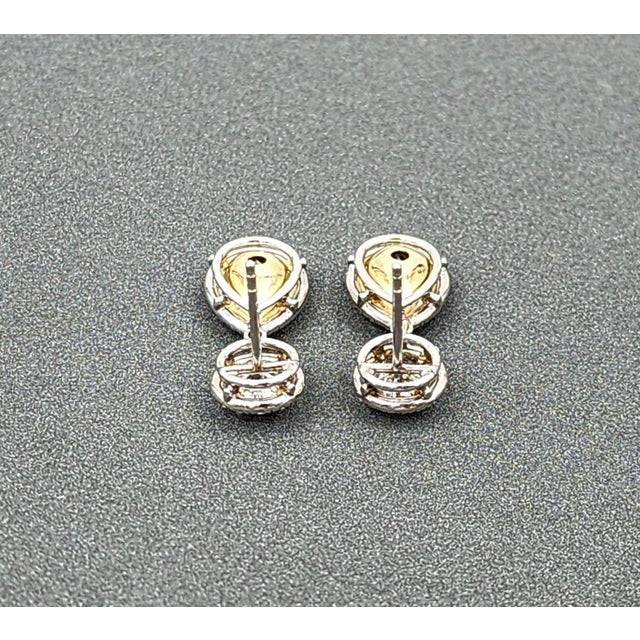3.02 Ct Natural Yellow & Diamond Dangle Earrings - 2 Pieces For Sale - Image 4 of 8