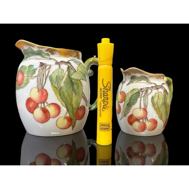 1907-1908 Tressmans & Vogt Limoges Hand Painted Porcelain Creamers- Set of 2 For Sale - Image 12 of 12