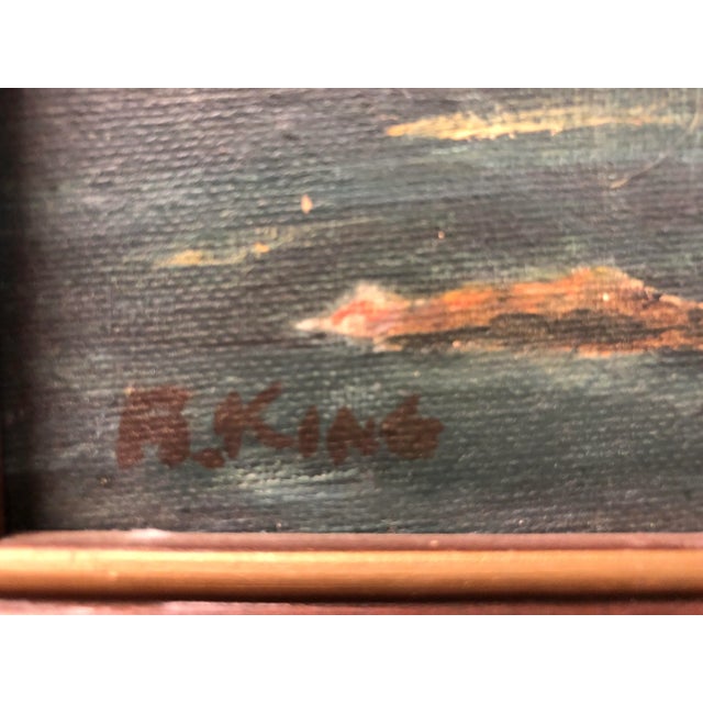 Coastal Early 20th Century Rocks & River - Oil on Canvas Signed by Altha King, Framed For Sale - Image 3 of 5