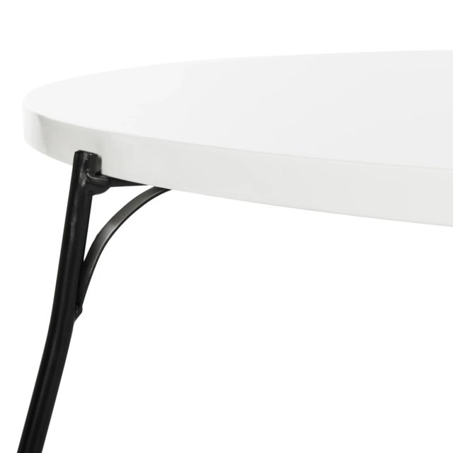 Chloe Retro Mid Lacquer Coffee Table in White & Black For Sale - Image 4 of 8