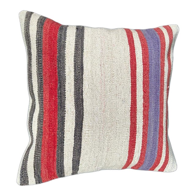 Turkish Hemp Pillow Cushion Natural Beige Red Cushion Cover 20x20 For Sale