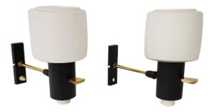 1960s Maison Lunel Brass Sconces - a Pair