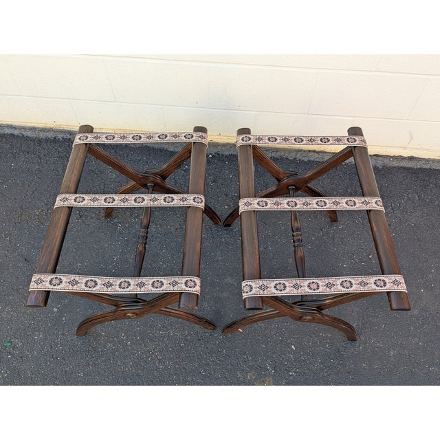 Vintage Mid Century Butler Folding Luggage Rack Suitcase Stand - A Pair For Sale - Image 11 of 11