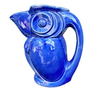 1970s Cobalt Blue Tucan Pitcher For Sale