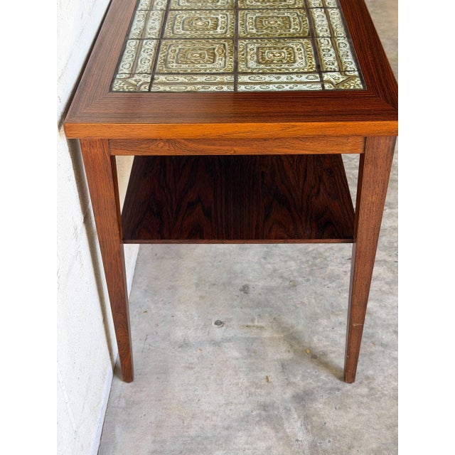 Rectangular Rosewood Ceramic Tile-Top Coffee Table With Lower Shelf Mid-Century Modern 1970s For Sale - Image 11 of 11
