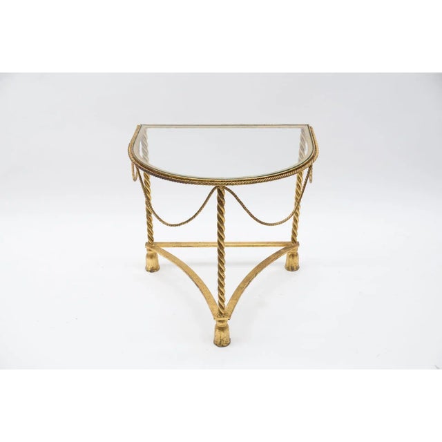 Italian Gold Plated Side Table, 1960s For Sale - Image 4 of 10