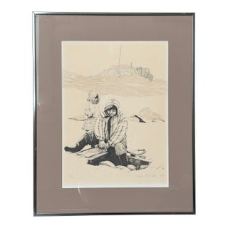 1980 Limited Edition Inuit Ice Fishing Print by Karen L. Walter – Signed & Numbered 50/100 For Sale