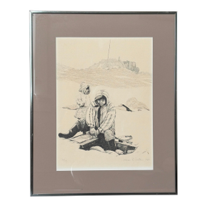 1980 Limited Edition Inuit Ice Fishing Print by Karen L. Walter – Signed & Numbered 50/100