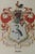 Beautiful gouache armorial coat-of-arms whose motto reads 'Fortitudo Et Vigilantia' for Staats Holland Signed: Dempsey...