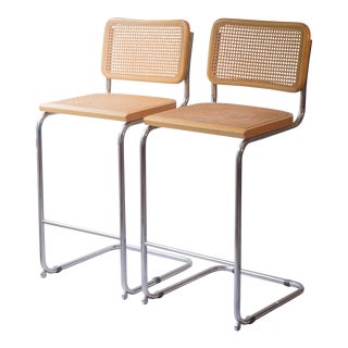 Vintage Mid-Century Marcel Breuer Cesca Bar Stools - A Pair For Sale