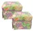 Pair Custom Floral Coastal Custom Upholstered Bench Ottomans With Skirt For Sale