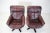 Scandinavian Leather Swivel Chairs with Footrest, 1970s, Finland, Set of 3 For Sale - Image 3 of 10