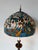 Vintage Adjustable Ratchet Wood Floor Lamp With Tiffany-Style Stained Glass Shade For Sale - Image 4 of 12