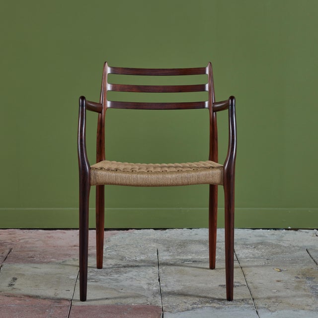 Brown Set of Eight Model 78 Rosewood Dining Chairs by n.o. Møller For Sale - Image 8 of 12