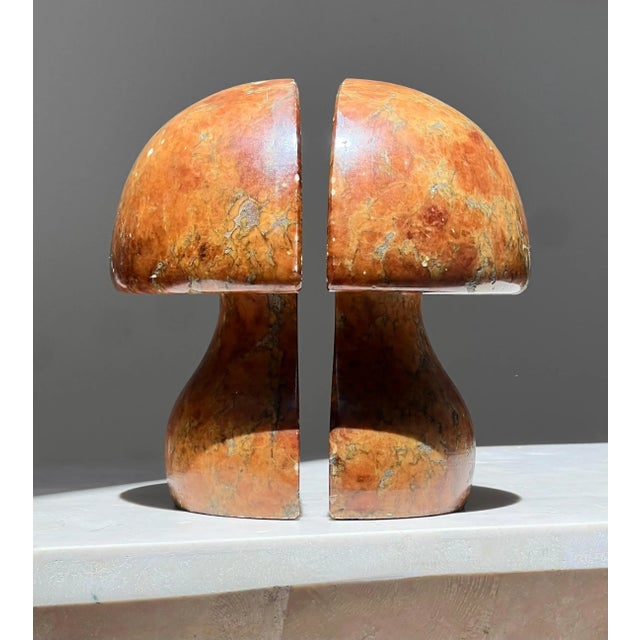 Auburn Vintage Italian Alabaster Mushroom Bookends, Circa 1960 - A Pair For Sale - Image 8 of 10