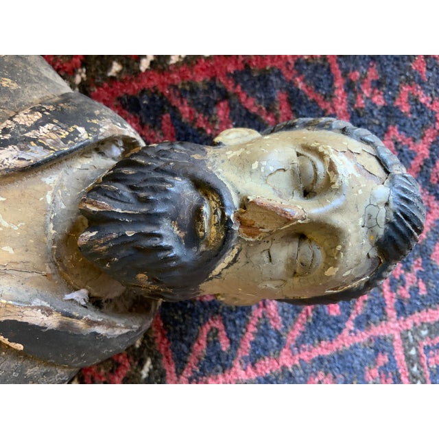 19th Century Antique Standing Santos Figure Wood Carved For Sale - Image 14 of 15