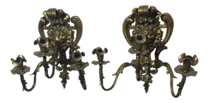 Antique French Doré Bronze Sconces - a Pair