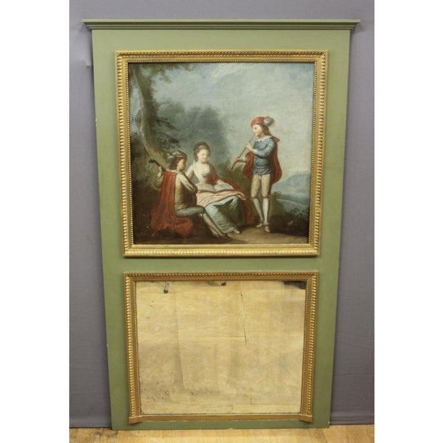 Louis XVI Artist, Scene of Musicians, 1880s, Trumeau Painting, Framed For Sale - Image 14 of 15