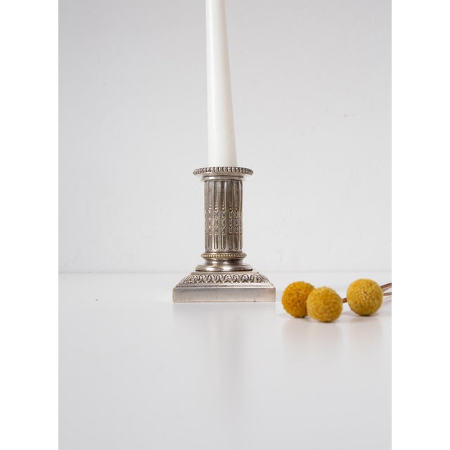 Antique French Silvered Bronze Candlestick by Cailar Bayard, 1890s For Sale - Image 3 of 7