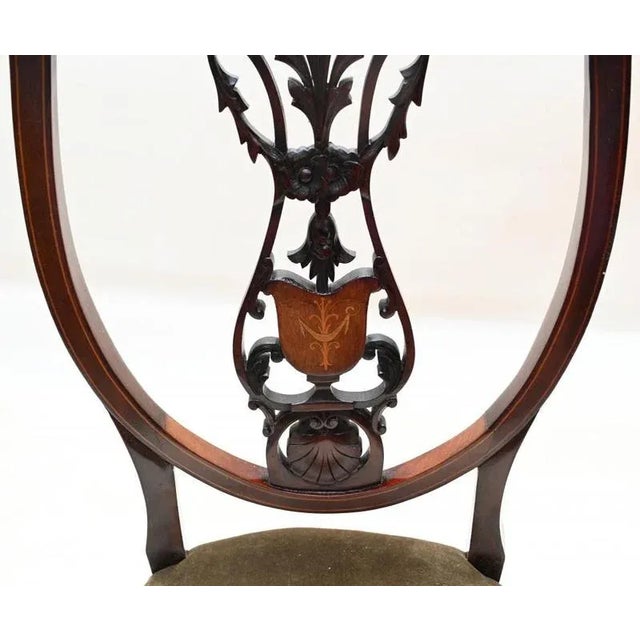 Set of Edwardian Dining Chairs in Mahogany Inlay, 1890s For Sale - Image 3 of 4