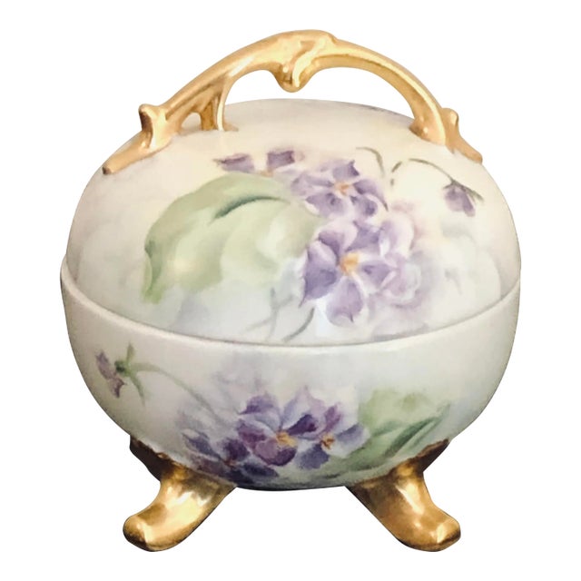 Vintage French Style Porcelain Box For Sale