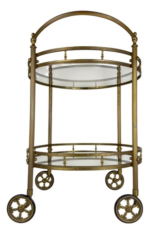 Vintage French Brass Bar Cart, 1950s