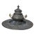 Large Antique Ornate 19th Century Victorian Metal Bronze Desk Inkwell Stand Jar For Sale