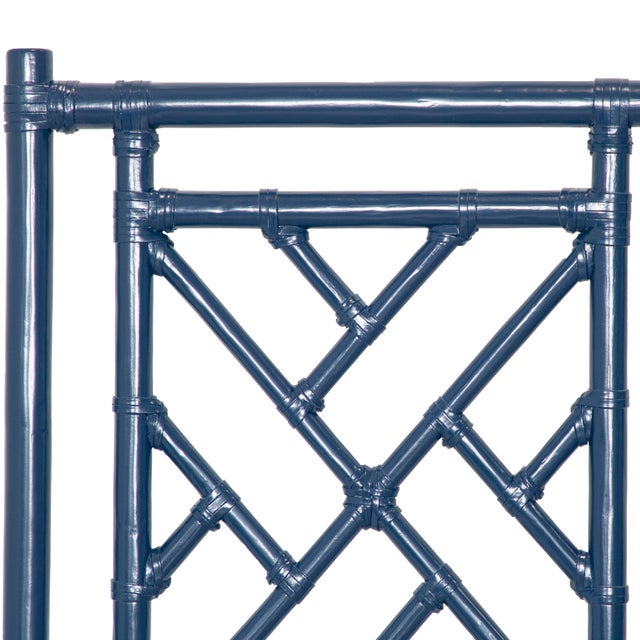 David Francis Chippendale Headboard California King - Navy For Sale - Image 4 of 6