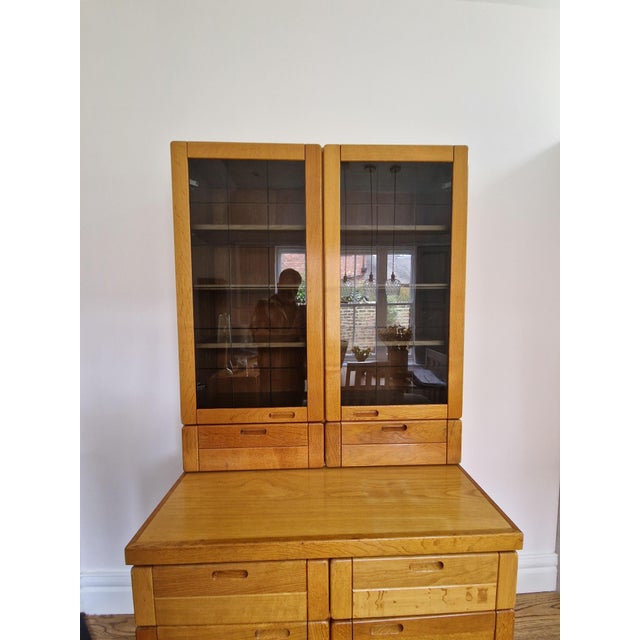 Vintage Danish Glass-Fronted Oak Display Cabinet from Vantinge Mobelindustri, 1970s For Sale - Image 6 of 18