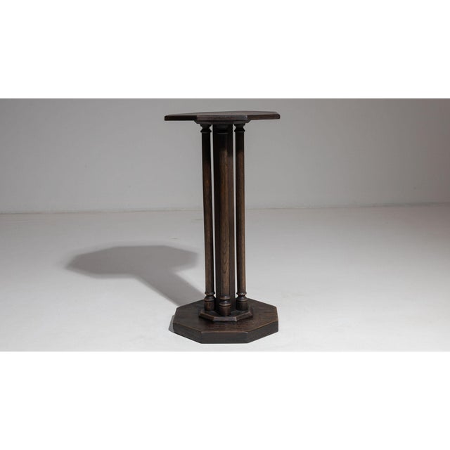 Black 19th Century France Deep Ebony Black Ebonized Column Pedestal For Sale - Image 8 of 9