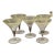 Vintage Dorothy Thorpe Yellow Frosted Martini, Cocktail Glasses. Mid-Century Modern - 5 pcs For Sale