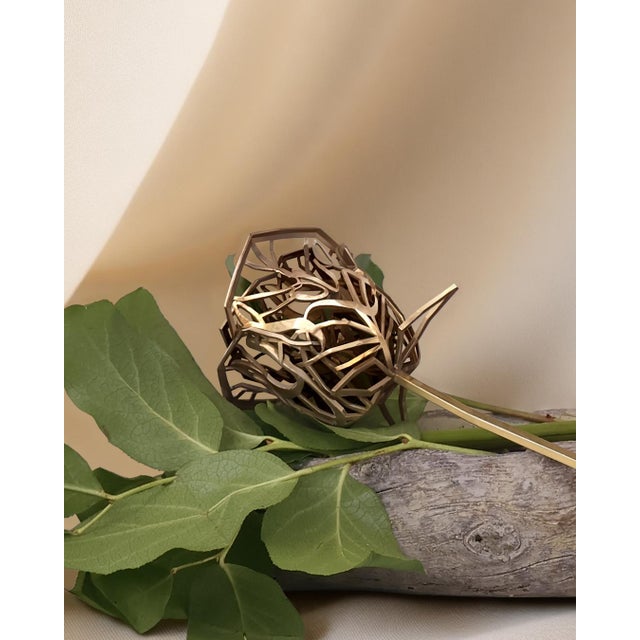 Ahmeau Contemporary Geometric Bronze Rose Sculpture - "Love" For Sale - Image 9 of 12