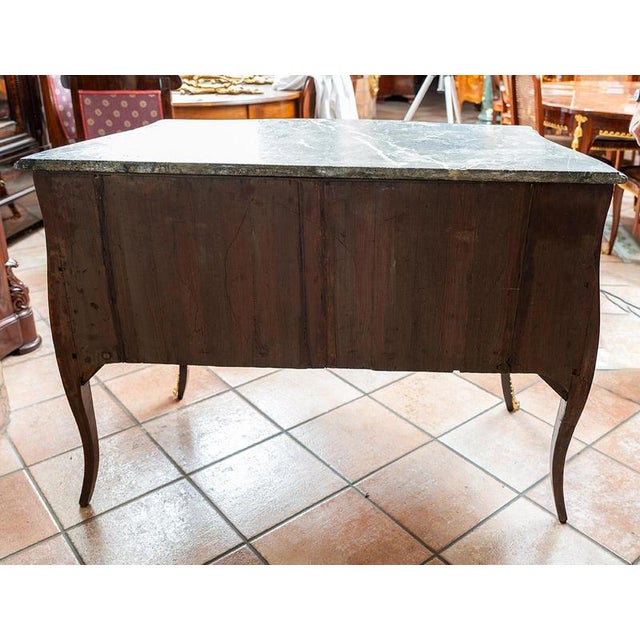 18th Century Louis XV French Wooden Chest of Drawers with Marble Top For Sale - Image 5 of 6