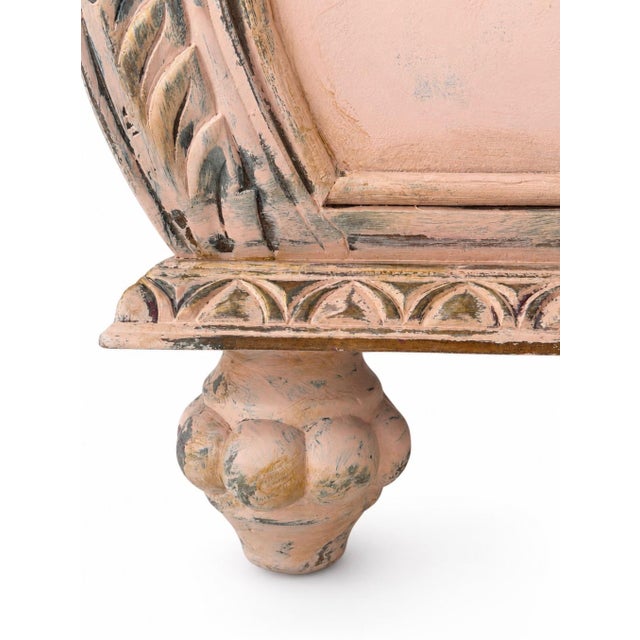 Hand-Painted French Provincial Style Blush Pink Distressed Chest / Nightstand – 3 Drawers Category: For Sale - Image 9 of 9