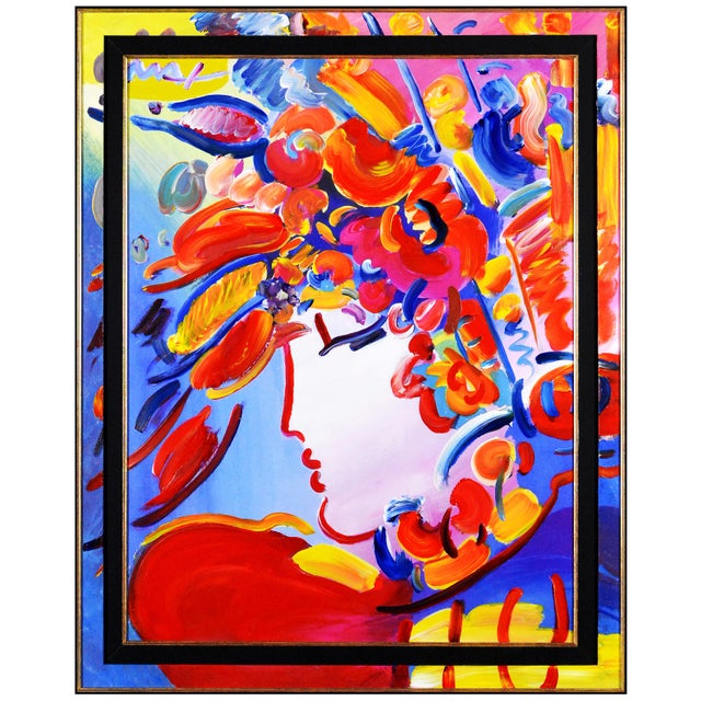 Pop Art 2004 Blushing Beauty Painting Peter Max Artwork For Sale - Image 3 of 6