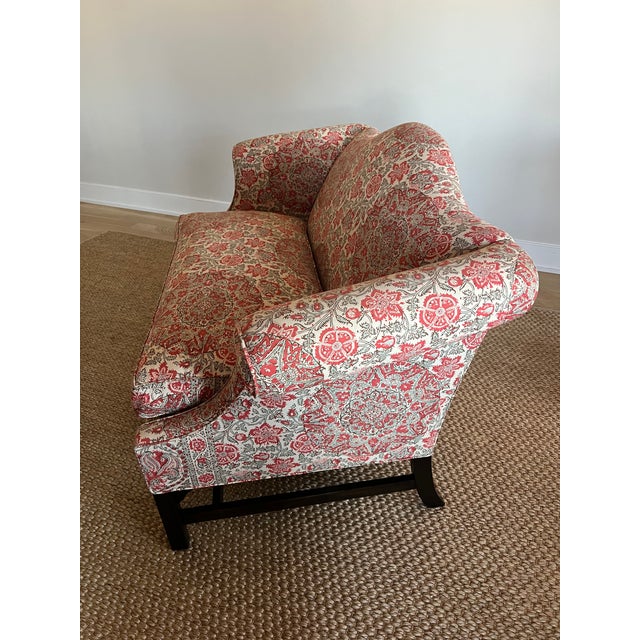 New Down-Filled Two Seater Sofa in Schumacher Kaya Medallion For Sale In New York - Image 6 of 11