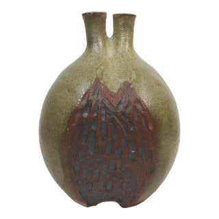 Mid 20th Century Studio Pottery Double Neck Vase For Sale
