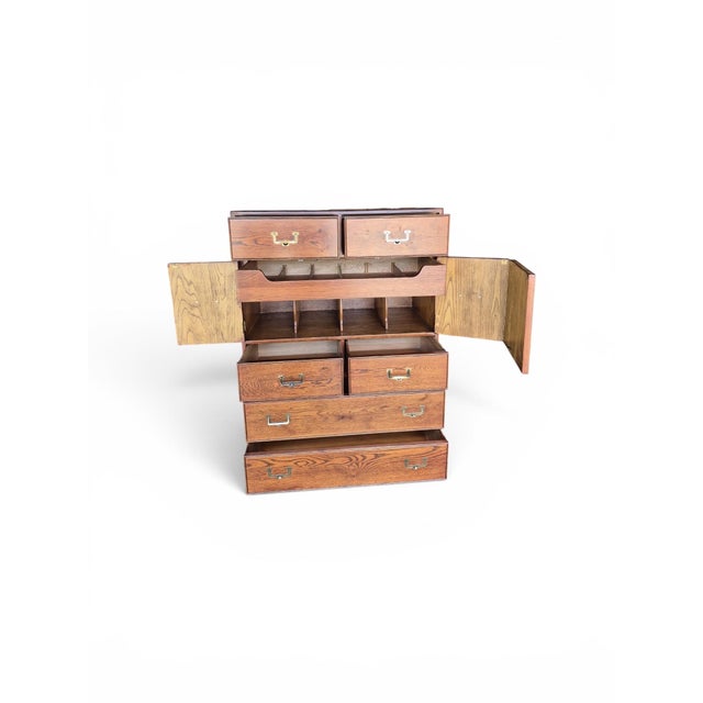1970s Henredon Artefacts Gentleman’s Chest in Warm Oak Finish For Sale - Image 16 of 16