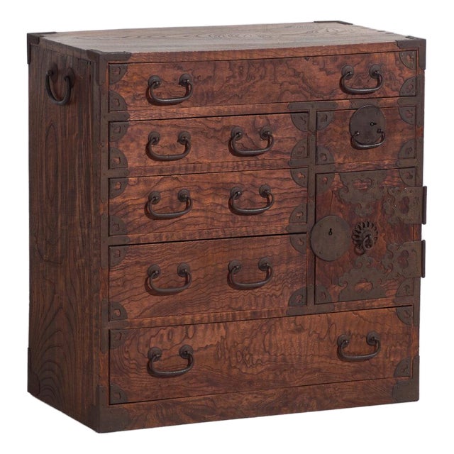 Antique Tansu Storage Chest of Drawers For Sale
