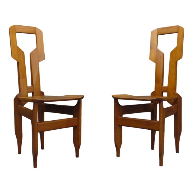 Set of Brutalist Dining Chairs, 1980s For Sale