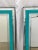 Glass Pair of Art Deco Wall, Mantle or Console Mirrors With Turquoise Beveled Frames For Sale - Image 7 of 9