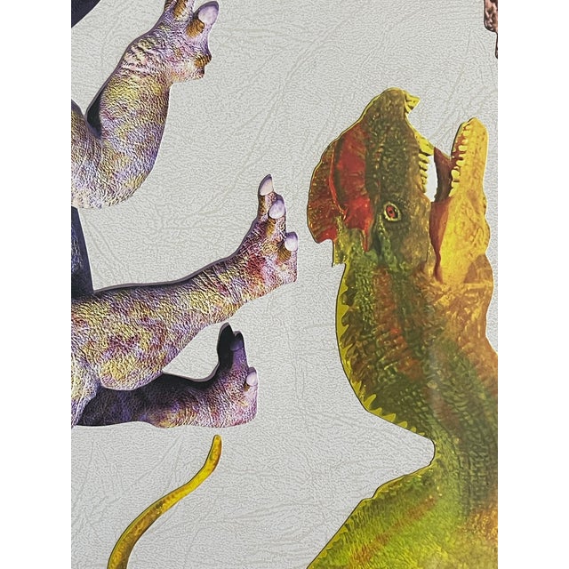 1970s Cool Pair of Jurassic Dinosaurs Collages Framed For Sale - Image 10 of 10