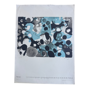1970s Ernst Wilhelm Nay: Untitled, Offset Calendar Poster, February