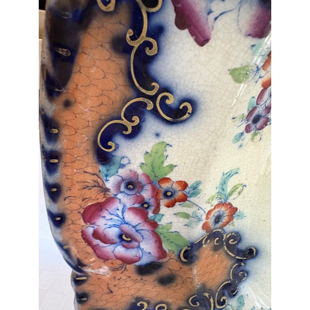Large Mid 19th Century Unmarked Polychrome Platter For Sale - Image 10 of 18