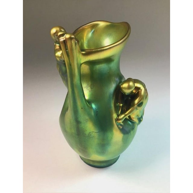 Chartreuse Antique Glazed Vase by Zsolnay, 1890s For Sale - Image 8 of 11