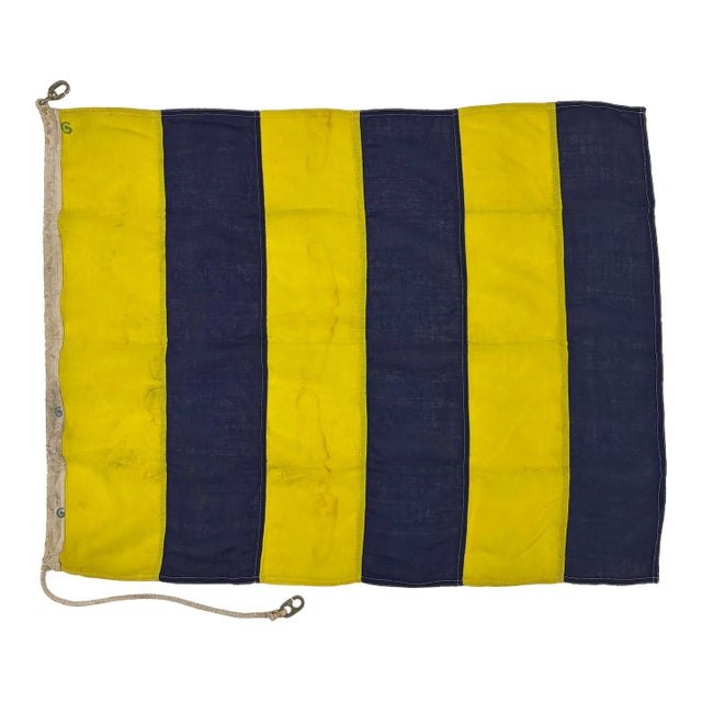Small Vintage Distressed Nautical Signal Flag For Sale