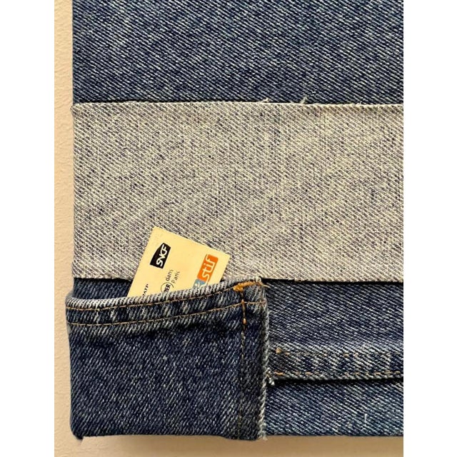 Jean Jacques de la Verriere, Vintage 1970s Pop Art Americana Patriotic American Flag Denim Jeans Hand Sewn For Sale - Image 9 of 12