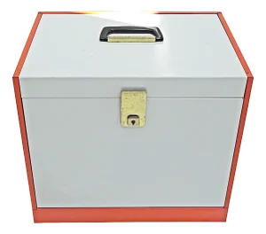 Orange Document Box in Coloured Metal Sheet