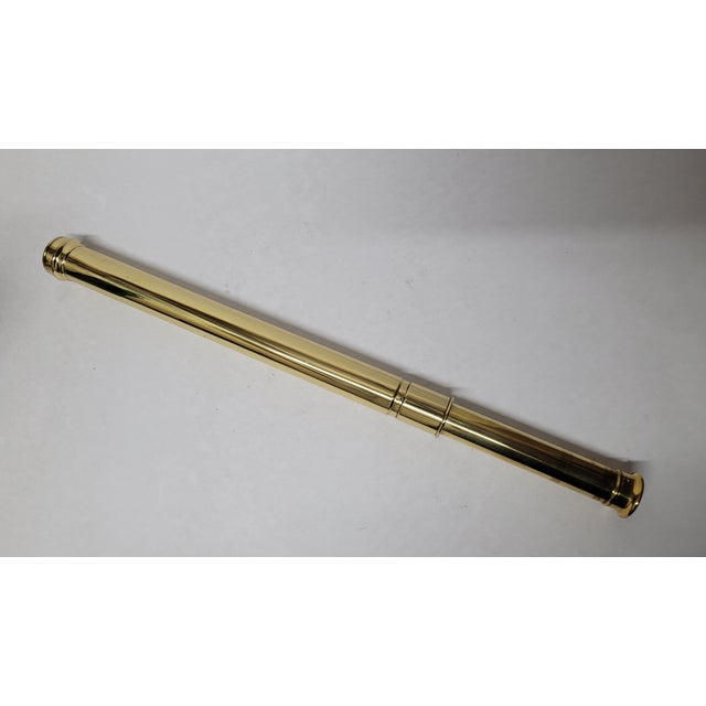 English Solid Brass Ship Captains Telescope For Sale - Image 3 of 10