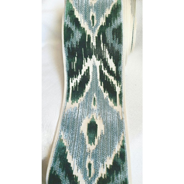 Traditional Schumacher Tape Trim in Ikat Pattern 4.5 Yds For Sale - Image 3 of 4